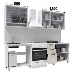 Кухня ДИОР 2 м б/стекла (белый/дуб крафт золотой) в Асбесте - asbest.mebel24.online | фото 2