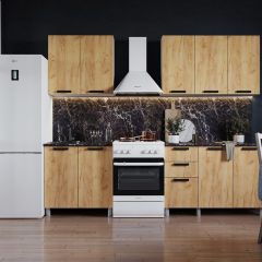 Кухня ДИОР 2 м б/стекла (белый/дуб крафт золотой) в Асбесте - asbest.mebel24.online | фото
