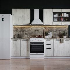 Кухня ДИОР 2 м со стеклом (белый/дуб крафт белый) в Асбесте - asbest.mebel24.online | фото