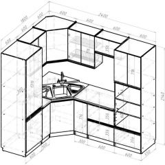 Кухонный гарнитур Адажио оптима 1800х2400 мм в Асбесте - asbest.mebel24.online | фото 2