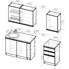 Кухонный гарнитур Адажио стандарт 1600 мм в Асбесте - asbest.mebel24.online | фото 2