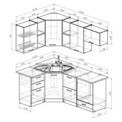 Кухонный гарнитур Лариса оптима 4 1400х2000 мм в Асбесте - asbest.mebel24.online | фото 2