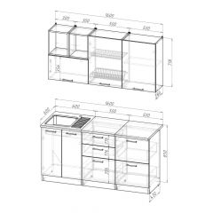 Кухонный гарнитур Лариса стандарт 4 1600 мм в Асбесте - asbest.mebel24.online | фото 2