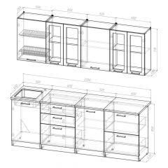 Кухонный гарнитур Лоретта компакт 2200 мм в Асбесте - asbest.mebel24.online | фото 2