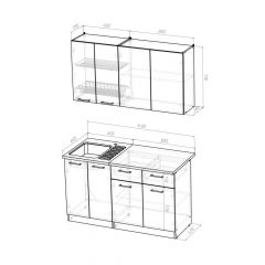 Кухонный гарнитур Лоретта медиум 1400 мм в Асбесте - asbest.mebel24.online | фото 2