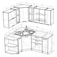 Кухонный гарнитур Лоретта оптима 1500х1800 мм в Асбесте - asbest.mebel24.online | фото 2