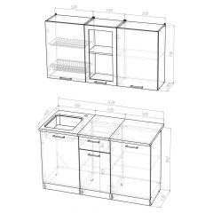 Кухонный гарнитур Ольга медиум 1 1400 мм в Асбесте - asbest.mebel24.online | фото 2