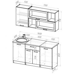 Кухонный гарнитур Паола стандарт 1600 мм в Асбесте - asbest.mebel24.online | фото 2