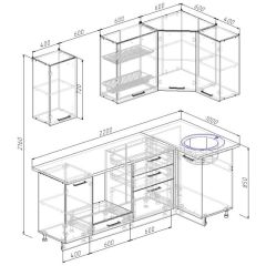 Кухонный гарнитур угловой Бланка 2200х1000 (Стол. 26мм) в Асбесте - asbest.mebel24.online | фото 3