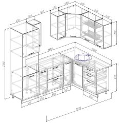 Кухонный гарнитур угловой Бланка 2400х1600 (Стол. 26мм) в Асбесте - asbest.mebel24.online | фото 3