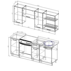 Кухонный гарнитур Вегас 2000 (Стол. 26мм) в Асбесте - asbest.mebel24.online | фото 3