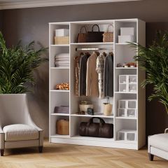 ЛАРС Шкаф комбинированный 1,6 с зеркалом Белый в Асбесте - asbest.mebel24.online | фото 2
