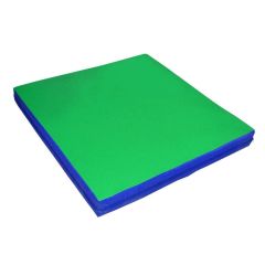 Мат гимнастический 1х1х0,08м цв. синий-зеленый в Асбесте - asbest.mebel24.online | фото 1