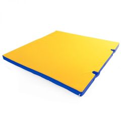 Мат гимнастический 1х1х0,05м с вырезом под стойки цв. синий-желтый в Асбесте - asbest.mebel24.online | фото 1