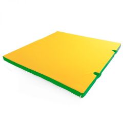 Мат гимнастический 1х1х0,05м с вырезом под стойки цв. зеленый-желтый в Асбесте - asbest.mebel24.online | фото