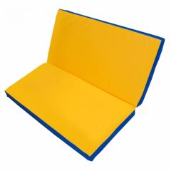 Мат гимнастический 1х1х0,1м складной цв. синий-желтый в Асбесте - asbest.mebel24.online | фото 1