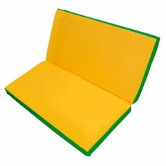 Мат гимнастический 1х1х0,1м складной цв. зеленый-желтый в Асбесте - asbest.mebel24.online | фото 1