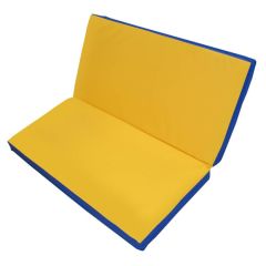 Мат гимнастический 1х1х0,05м складной цв. синий-желтый в Асбесте - asbest.mebel24.online | фото 1