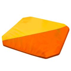 Мат гимнастический 1,3x1,3x0,05м складной скошенные углы цв.оранжевый-желтый в Асбесте - asbest.mebel24.online | фото 1
