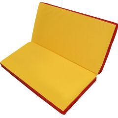 Мат гимнастический 1х1х0,08м складной цв. красный-желтый в Асбесте - asbest.mebel24.online | фото 1