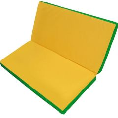 Мат гимнастический 1х1х0,08м складной цв. зеленый-желтый в Асбесте - asbest.mebel24.online | фото