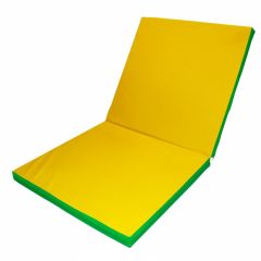 Мат гимнастический 2х1х0,1м складной цв. зеленый-желтый в Асбесте - asbest.mebel24.online | фото 1