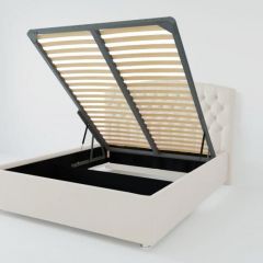 Кровать Берлин с ПМ 1400 (экокожа белая) в Асбесте - asbest.mebel24.online | фото 2