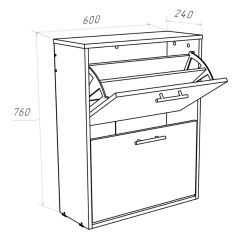Обувница 2 секции (белый) в Асбесте - asbest.mebel24.online | фото 3