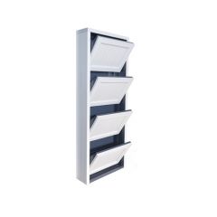 Обувница Комфорт Ф 002 Фасад 3D Гармонь ребро (4 секции) в Асбесте - asbest.mebel24.online | фото