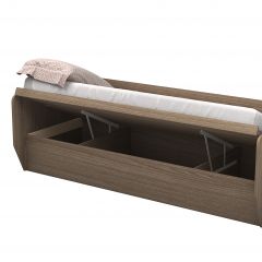 Кровать Зефир 1 с ПМ (Дуб Крафт белый) в Асбесте - asbest.mebel24.online | фото 3