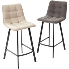 Полубарный стул CHILLI-QB SQUARE графит #14, велюр / черный каркас (H=66cm) М-City в Асбесте - asbest.mebel24.online | фото 5