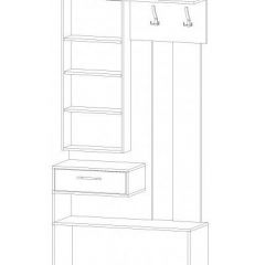 ИНФИНИТИ Прихожая секция с зеркалом (Дуб вотан/белый) в Асбесте - asbest.mebel24.online | фото 2