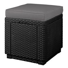 Пуфик Куб с подушкой (Cube with cushion) графит - прохладный серый в Асбесте - asbest.mebel24.online | фото