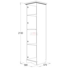 Шкаф 1-но дверный для белья Ольга 1Н в Асбесте - asbest.mebel24.online | фото 2