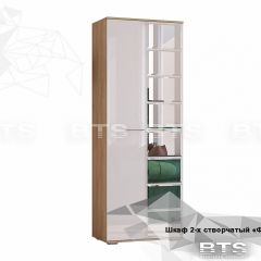 ФЛАЙ Шкаф 2-х створчатый ШК-04 (дуб сонома/белый) в Асбесте - asbest.mebel24.online | фото 2