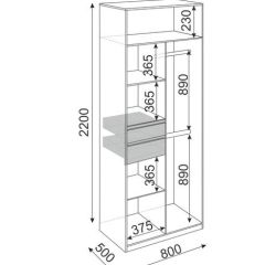 Шкаф 2 двери Глэдис М22 (ЯШС/Белый) в Асбесте - asbest.mebel24.online | фото 3