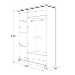 Шкаф 3-х дверный Ольга-1Н для одежды и белья в Асбесте - asbest.mebel24.online | фото 2