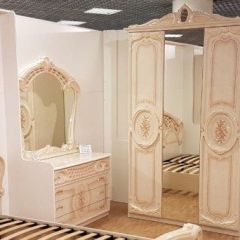 Шкаф 3-х дверный с зеркалами (01.143) Роза (беж) в Асбесте - asbest.mebel24.online | фото 3