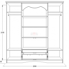 Шкаф 4-х дверный для одежды и белья Ольга-10 МДФ в Асбесте - asbest.mebel24.online | фото 2