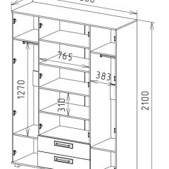 Шкаф 4-х дверный с ящиками М-1 Серия Вега (с зеркалом) в Асбесте - asbest.mebel24.online | фото 4