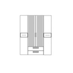 Шкаф 4-х дверный с ящиками М-1 Серия Вега (с зеркалом) в Асбесте - asbest.mebel24.online | фото 2