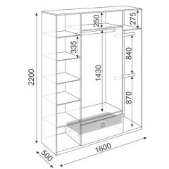 Шкаф 4 двери Глэдис М24 (ЯШС/Белый) в Асбесте - asbest.mebel24.online | фото 3