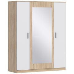 Шкаф 4х дверный с зеркалами Уют СБ-2750/1 (Дуб Сонома/Белый) в Асбесте - asbest.mebel24.online | фото