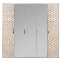 Шкаф 5-ти ств с зеркалами Lara (бежевый глянец) в Асбесте - asbest.mebel24.online | фото 2