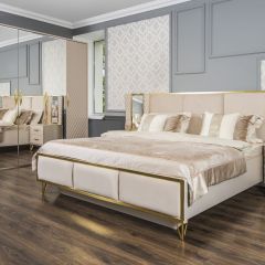 Шкаф 5-ти ств с зеркалами Lara (бежевый глянец) в Асбесте - asbest.mebel24.online | фото 4