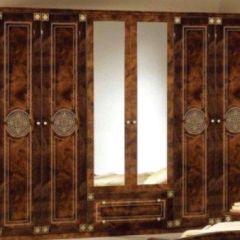 Шкаф 6-и дверный с зеркалами (02.146) Рома (орех) в Асбесте - asbest.mebel24.online | фото