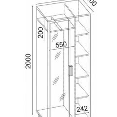 Шкаф 800 зеркало Вест М05 в Асбесте - asbest.mebel24.online | фото 2