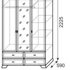 Шкаф для одежды с зеркалом 3-х дв Венеция 1 бодега в Асбесте - asbest.mebel24.online | фото 3