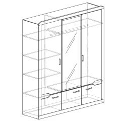 Шкаф для платья и белья 3-дверный № 310 Ронда в Асбесте - asbest.mebel24.online | фото 2