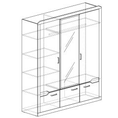 Шкаф для платья и белья 3-дверный № 310 Ронда в Асбесте - asbest.mebel24.online | фото 2